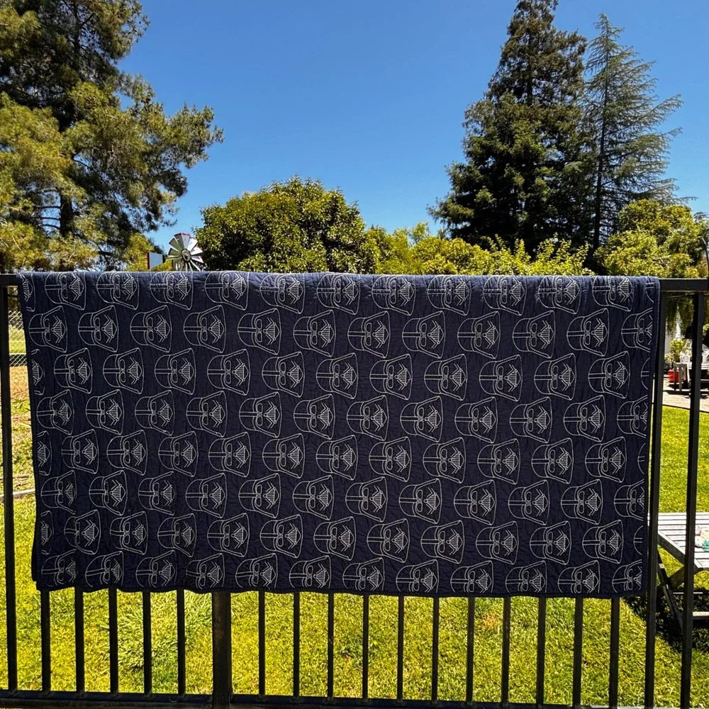 Pottery Barn Kids Star Wars Darth Vader Quilt Double Full Queen Navy Blue